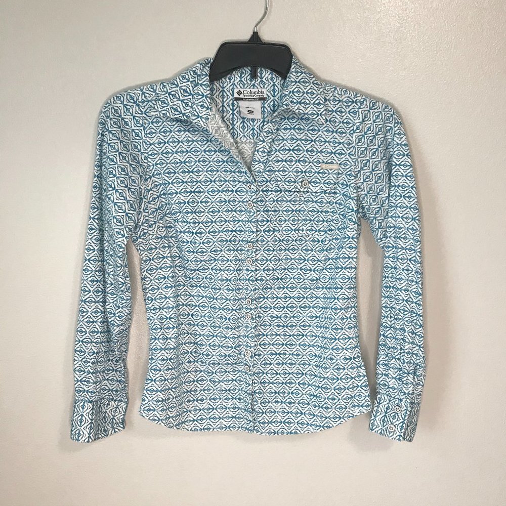 COLUMBIA Metal Button Patterned Outdoor Shirt - Picture 1 of 6